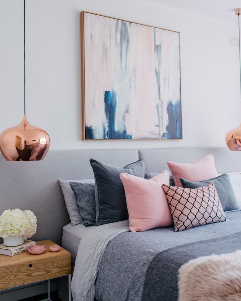 White, Grey and Copper Master Bedroom - Get inspired!