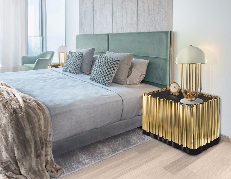 golden nightstand master bedroom trends 2017